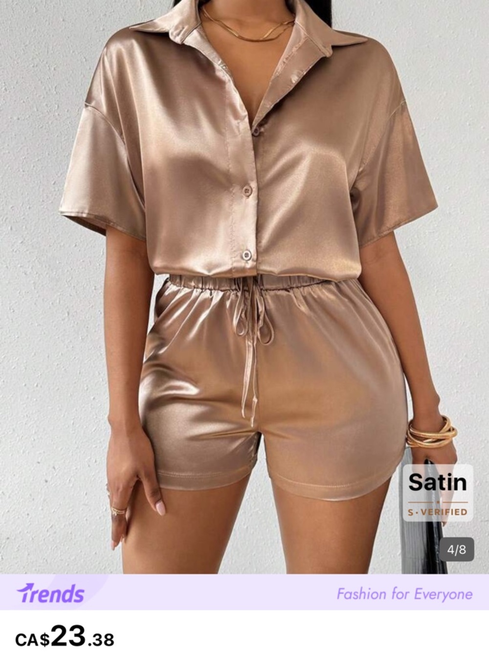 Satin Short Set - Picture 4 of 7